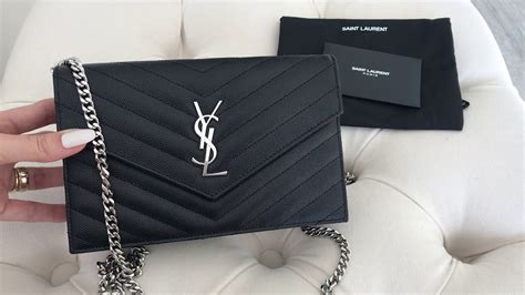 ysl 22cm woc|YSL monogram wallet on chain.